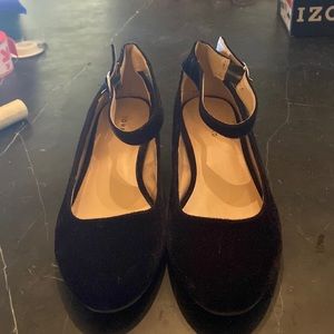 Torrid black velvet block heel